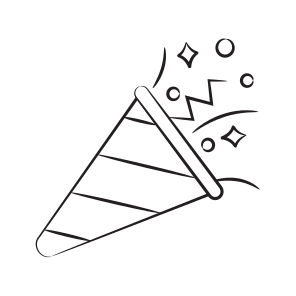 Confetti, Streamer, Popper, Shower, Celebration icon