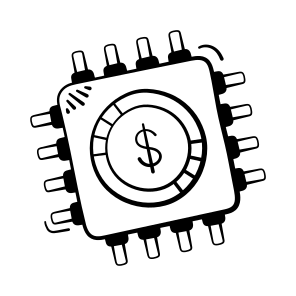 Fintech, Online, Banking, Finance, Microchip, Technology, Digital, icon