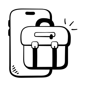 Mobile, Business, Online, Work, Management, Finance, Briefcase, icon