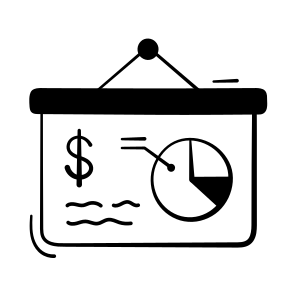 Presentation, Board, Financial, Data, Pie Chart, Business, Marketing, icon