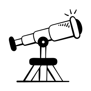 Telescope, Vision, Goal, Business, Finance, Strategy, Future, icon