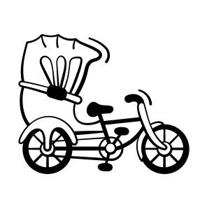 Rickshaw, Trishaw, Cycle, Tuk Tuk, Traditional icon
