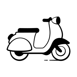Scooter, Motorbike, Moped, Minibike, Conveyance icon