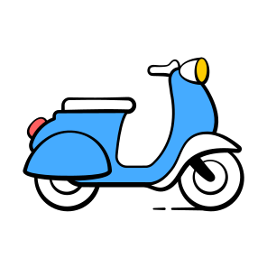 Scooter, Motorbike, Moped, Minibike, Conveyance icon