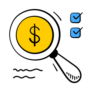 Financial, Search, Analysis, Money, Business, Economy, icon