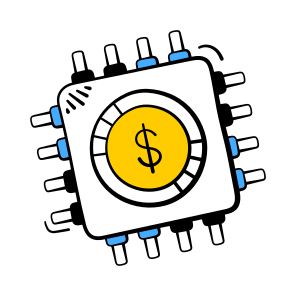 Fintech, Online, Banking, Finance, Microchip, Technology, Digital, icon