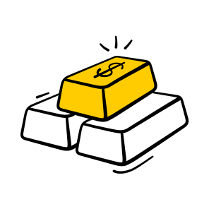 Gold Bars, Gold Ingots, Savings, Investment, Business, Finance, icon