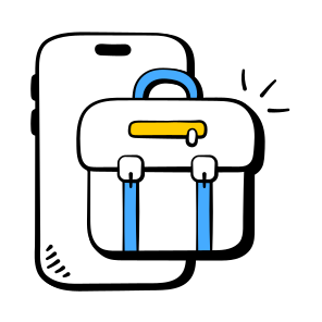 Mobile, Business, Online, Work, Management, Finance, Briefcase, icon
