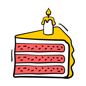 Cake, Slice, Dessert, Confectionery, Bakery icon