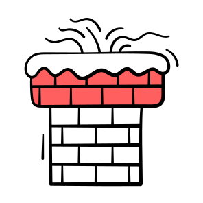 Chimney, Smoke, Fire, Winter, Christmas icon