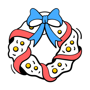 Christmas, Wreath, Welcome, Greetings, Traditional icon