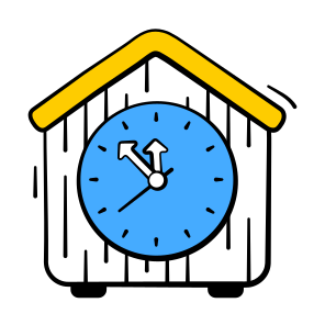 Clock, House, Watch, Timer, Timekeeper icon