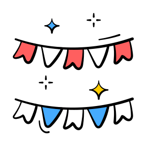 Garlands, Decoration, Pennants, Buntings, Streamer icon