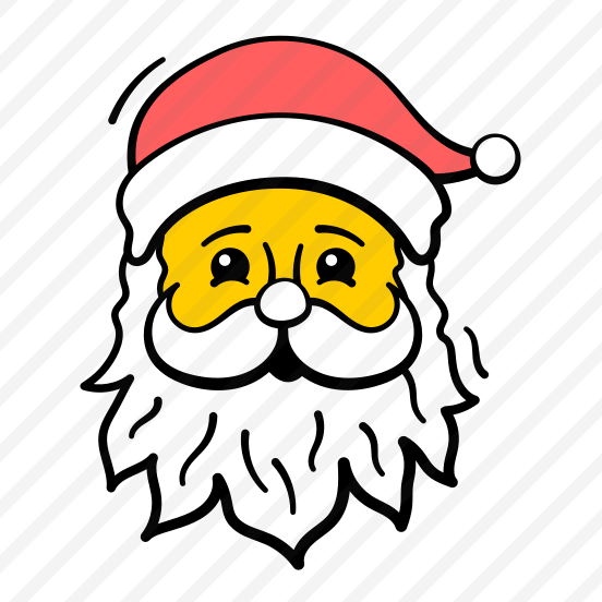 Santa, Face, Beared, Head, Cartoon preview