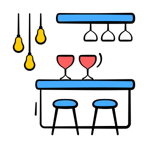 Bar, Restaurant, Interior, Furniture, Entertainment icon