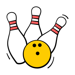 Bowling, Pins, Throwing Ball, Game, Fun icon