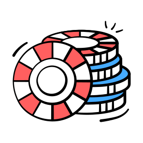 Casino, Chips, Coins, Gambling, Batting icon