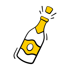 Champagne, Bottle, Uncork, Celebration, Party icon
