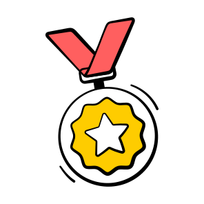 Medal, Badge, Prize, Reward, Achievement icon