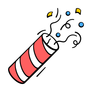 Party, Popper, Entertainment, Celebration, Streamers icon