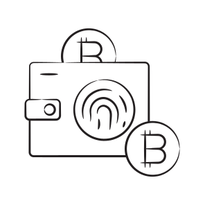 Biometric, Security, Wallet, Bitcoin, Crypto icon