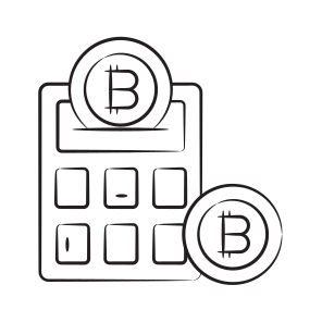 Calculation, Estimate, Bitcoin, Crypto, Cryptocurrency icon