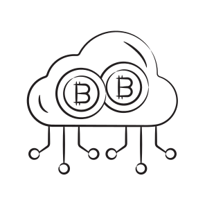 Cloud, Bitcoin, Crypto, Cryptocurrency, Blockchain icon