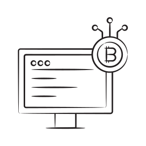 Online, Bitcoin, Crypto, Cryptocurrency, Blockchain icon