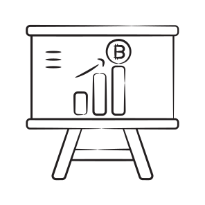 Presentation, Analysis, Statistics, Bitcoin, Crypto icon