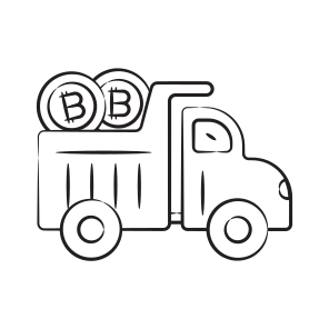 Truck, Dumper, Bitcoin, Crypto, Cryptocurrency icon