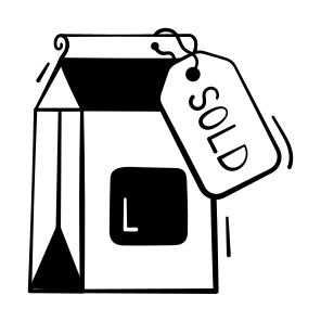 Sold, Out, Milk, Carton, Product icon