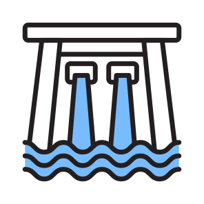 Dam, Water Barrier, Hydroelectric Dam, Hydropower, Hydro Energy icon