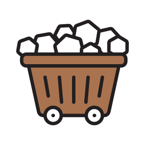 Mine Cart, Coal Cart, Ore Cart, Mine Trolley, Mining Wagon, icon
