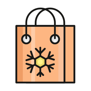 Christmas, Shopping, Bag, Jute, Tote icon