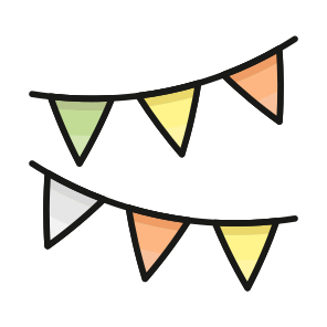 Garlands, Decoration, Pennants, Buntings, Streamer icon