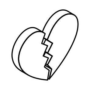 Broken, Heart, Shattered, Heartbreak, Divorce icon