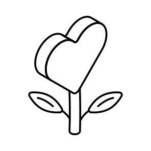Heart, Flower, Valentine, Love, Passion icon