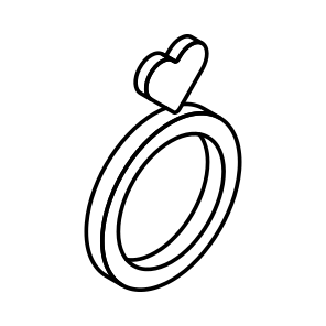 Heart, Ring, Valentine, Proposal, Engagement icon