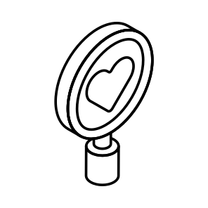 Love, Search, Finding, Magnifier, Loupe icon