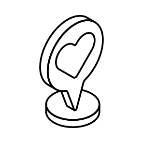 Romantic, Place, Destination, Location, Heart icon