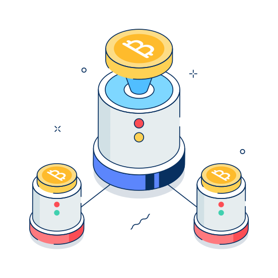 Crypto, Network, Bitcoin, Cryptocurrency, Investment illustration