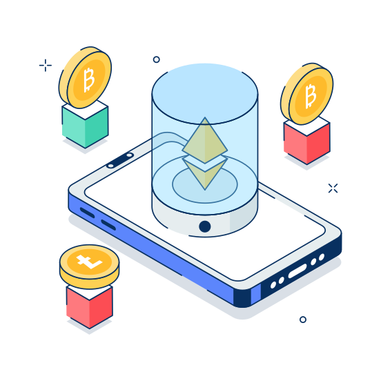 Digital, Currency, Cryptocurrency, Bitcoin, Ethereum illustration