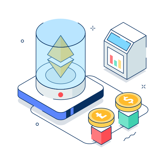 Digital, Finance, Blockchain, Cryptocurrency, Currency illustration