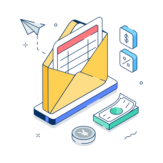 Financial, Mail, Billing, Notification, Invoice illustration