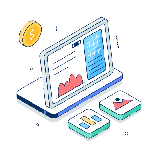 Financial, Report, Analytics, Data, Investment illustration