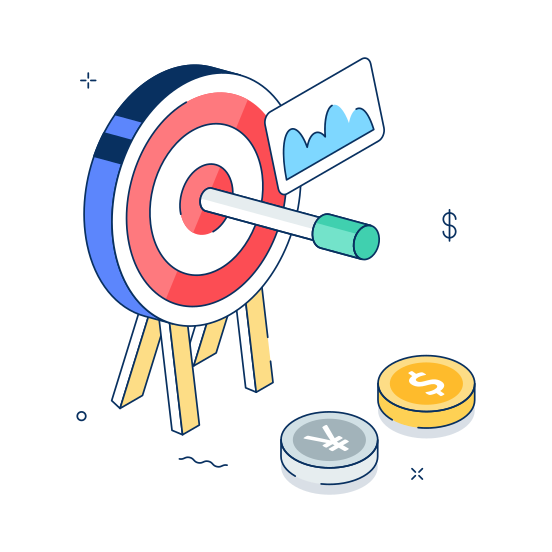 Financial, Target, Business, Goal, Focus illustration