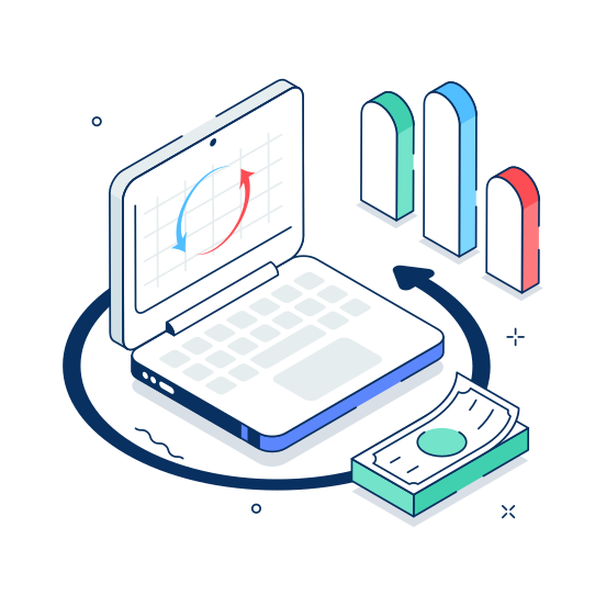 Money, Flow, Finance, Digital, Transaction illustration