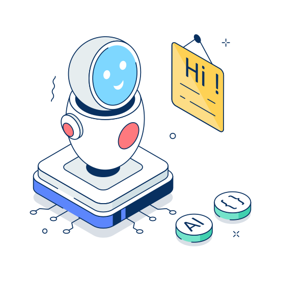 Robot, Chatbot, Virtual, Assistant, Automation illustration