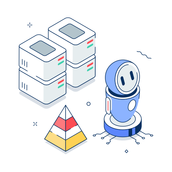 Server, Storage, Robotics, Robot, Bot illustration