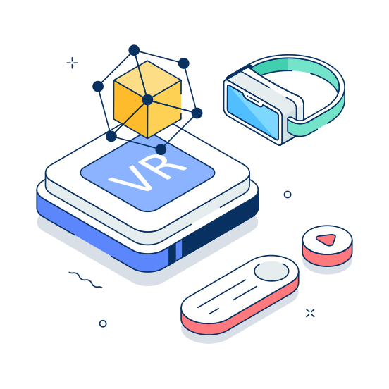 Virtual, Reality, Augmented, Headset, Gaming illustration